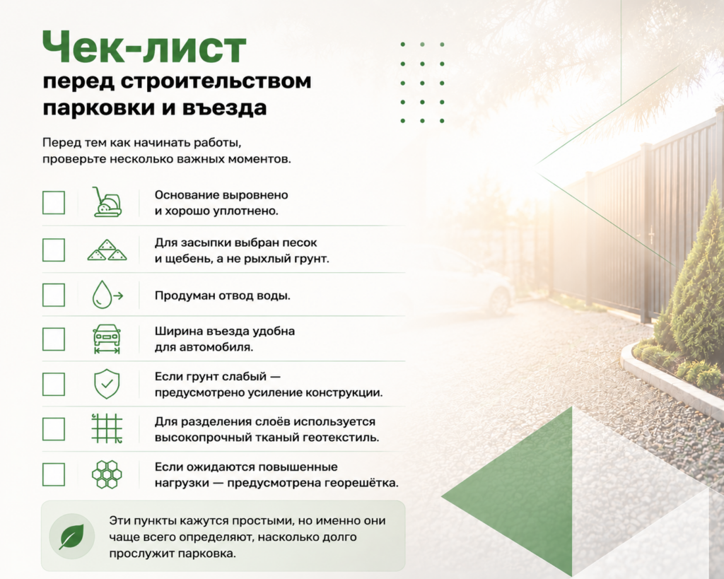 Строительство парковки и въезда на участке: на что обратить внимание.